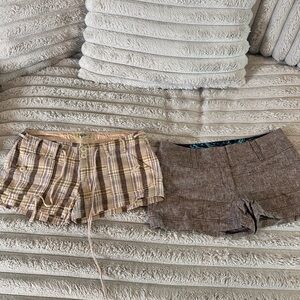 Studio Y Plaid and Linen-Blend Short Set - Beige & Brown